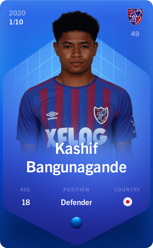 Sorare - Sorare Official - Kashif Bangunagande 2020-21 • Super Rare 1/10 - NFT # 56516053469827120674400482876903091748369230566042866338685768229340113625991