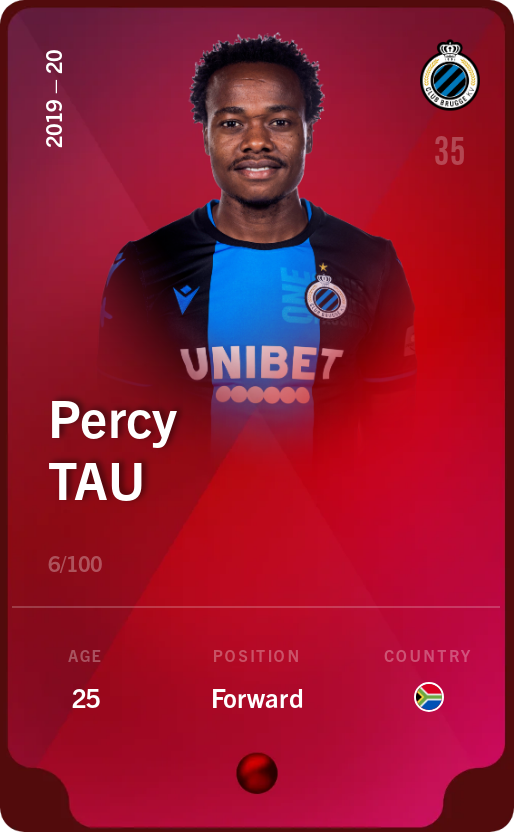 Sorare - Sorare Official - Percy Tau 2019-20 • Rare 6/100 - NFT # 41418450737235847402715273067006238586619402918976999871460260486310324617607