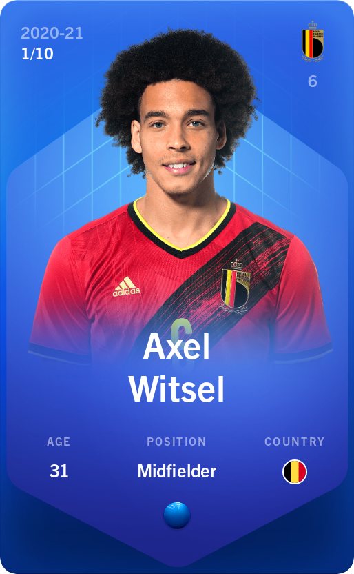 Sorare - Sorare Official - Axel Witsel 2020-21 • Super Rare 1/10 - NFT # 85228754511894746054415879448831806526001762137873477594121282654781148942127