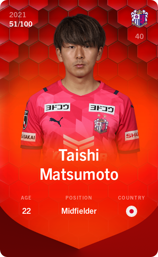 Sorare - Sorare Official - Taishi Matsumoto 2021-22 • Rare 51/100 - NFT # 80900529114246656302232579188512123644789442630852858100270315525294901077758