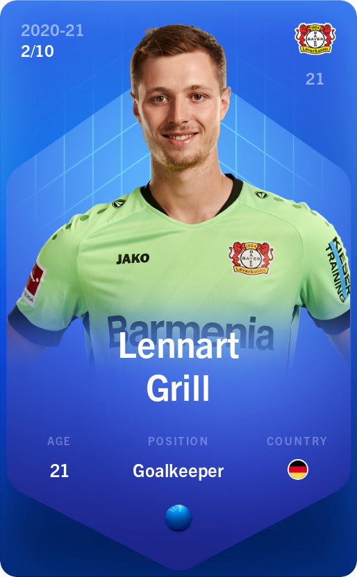 Sorare - Sorare Official - Lennart Grill 2020-21 • Super Rare 2/10 - NFT # 11525206355356497956342622688629333802851264049302141352122971369674957073538