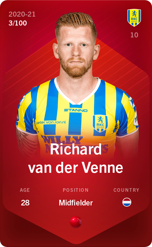 Sorare - Sorare Official - Richard van der Venne 2020-21 • Rare 3/100 - NFT # 3553927076717472401207254735568538792687063371373118644562400548748608792668