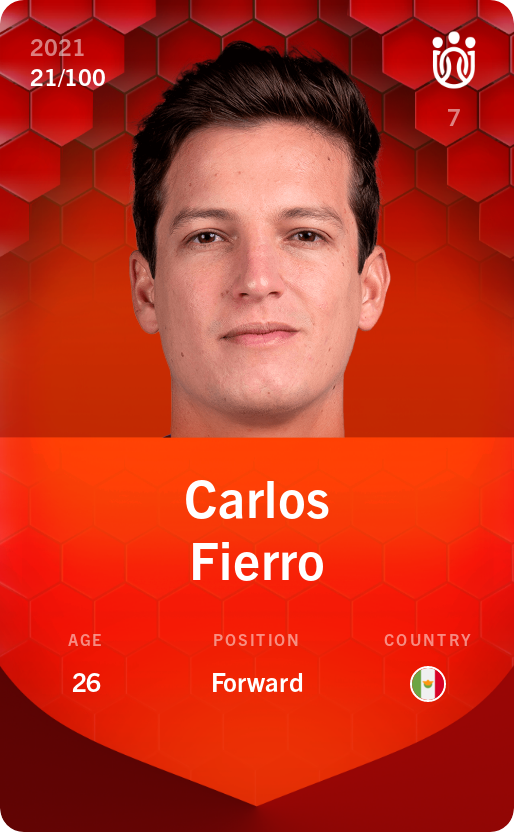 Sorare - Sorare Official - Carlos Fierro 2021-22 • Rare 21/100 - NFT # 11404042580031682525426470466964884776191464709369724967281605326464710319919