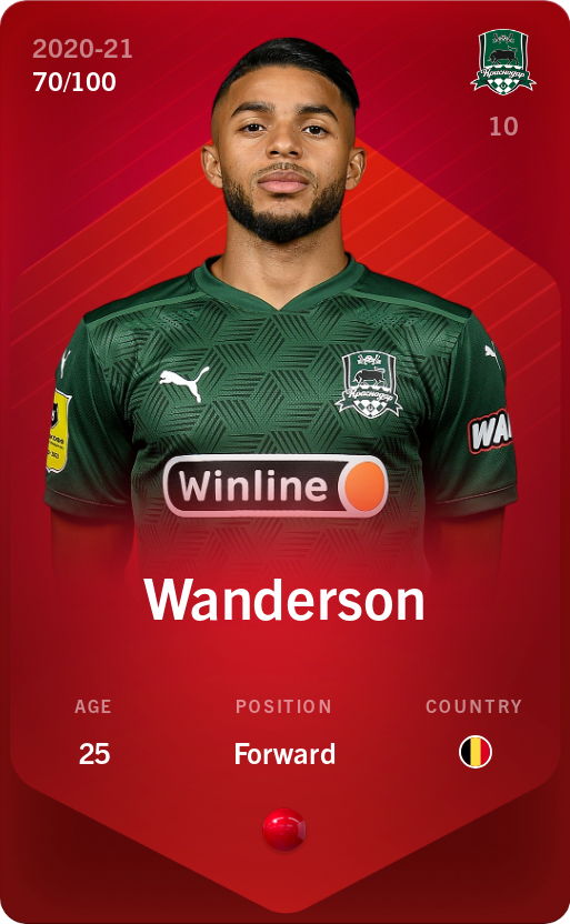 Sorare - Sorare Official - Wanderson 2020-21 • Rare 70/100 - NFT # 83317430608540594647737793270552606081697600271817571194081100567440889667970