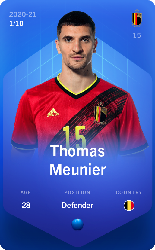 Sorare - Sorare Official - Thomas Meunier 2020-21 • Super Rare 1/10 - NFT # 70070371122044969871497620060103330565424833139247685584972538948335860651503