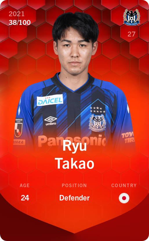 Sorare - Sorare Official - Ryu Takao 2021-22 • Rare 38/100 - NFT # 622947165247848316011019157059235993689530867510414095467047660910615795828