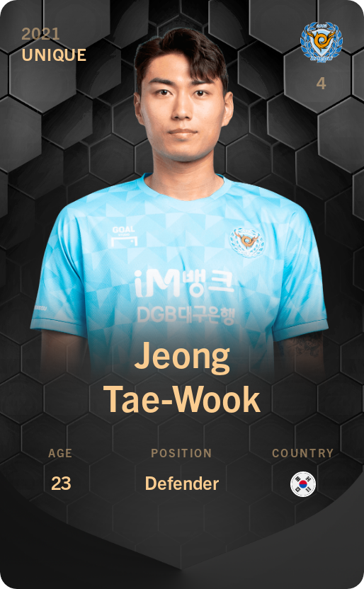 Sorare - Sorare Official - Jeong Tae-Wook 2021-22 • Unique - NFT # 111850024488660951973384540224670020124141712085028321431068710365658330985438