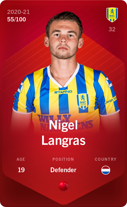 Sorare - Sorare Official - Nigel Langras 2020-21 • Rare 55/100 - NFT # 68791161680977239970603152096585388083422531605581626364886187279848963904382