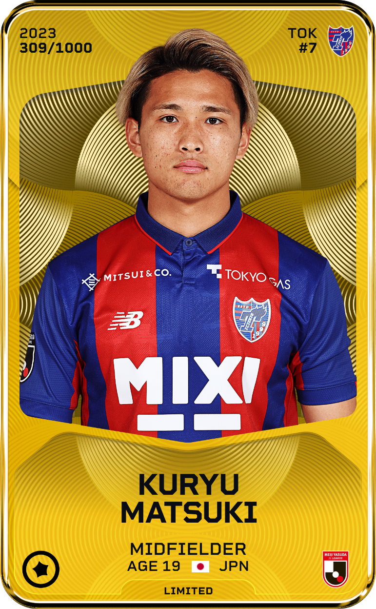 Sorare - Sorare Official - Kuryu Matsuki 2023-24 • Limited 309/1000 - NFT # 108842225001734013999546303035857962349989981863642371254266433856465430092810