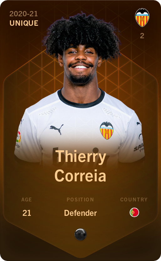 Sorare - Sorare Official - Thierry Correia 2020-21 • Unique - NFT # 4189008540705617581458987211156891078036461151450190506978354254117228241093