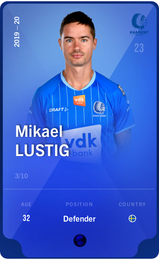 Sorare - Sorare Official - Mikael Lustig 2019-20 • Super Rare 3/10 - NFT # 50394727164341917807361344629068670283429910225233189113157438309925375912479