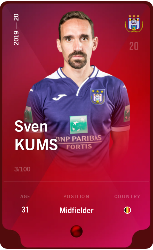 Sorare - Sorare Official - Sven Kums 2019-20 • Rare 3/100 - NFT # 59427294777278317197036679288393946852012231631590962775568907145378348633450