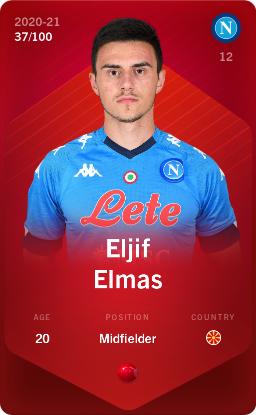 Sorare - Sorare Official - Eljif Elmas 2020-21 • Rare 37/100 - NFT # 35541873141636824130405984964038886176668265375178129979401611948070370820768
