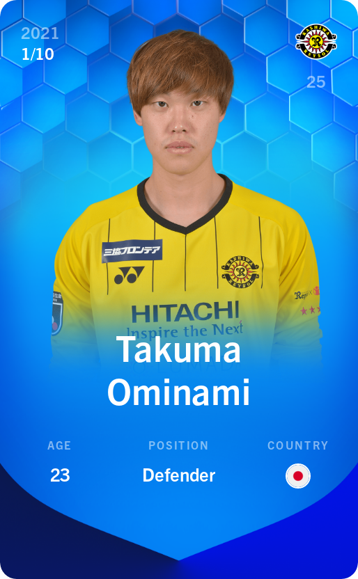 Sorare - Sorare Official - Takuma Ominami 2021-22 • Super Rare 1/10 - NFT # 26073058390000533580964248082882202183329495204667504609542134131282746123443