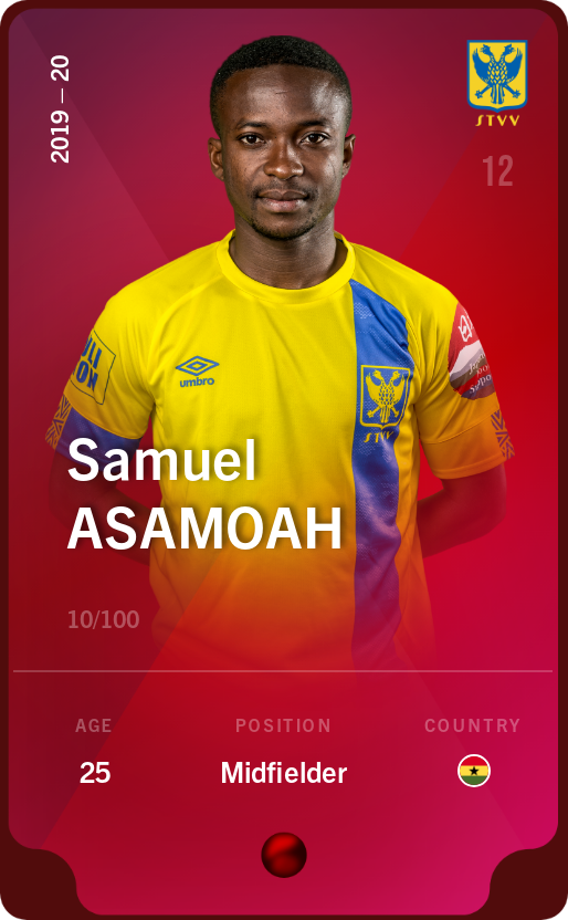 Sorare - Sorare Official - Samuel Asamoah 2019-20 • Rare 10/100 - NFT # 64562735083515635825333590157617988269870312013896485365635409013213088019667