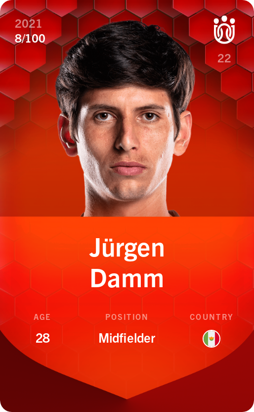 Sorare - Sorare Official - Jürgen Damm 2021-22 • Rare 8/100 - NFT # 68016043385395011851924622361590937786799926086658219327813289861507513428007