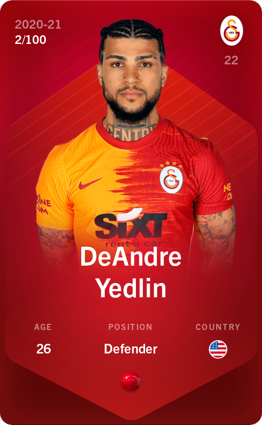 Sorare - Sorare Official - DeAndre Yedlin 2020-21 • Rare 2/100 - NFT # 34757483170199769002205867353858403179751851128288839171897369502719249682352