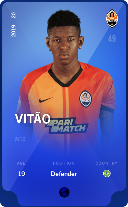Sorare - Sorare Official - Vitão 2019-20 • Super Rare 2/10 - NFT # 105669706267401533480717935513901898924917244006716566793980274369715927525191