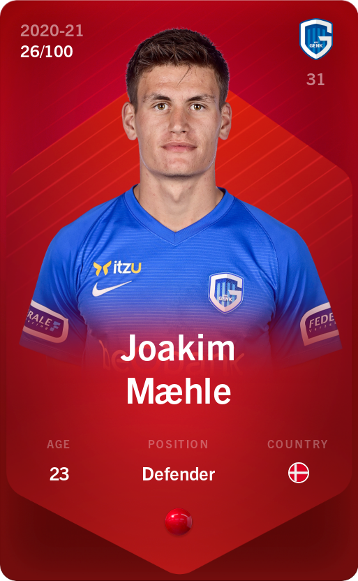 Sorare - Sorare Official - Joakim Mæhle 2020-21 • Rare 26/100 - NFT # 65940423685777661723199048368188768925491636254987202878055792155247191048838