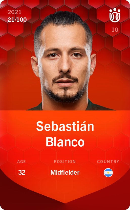 Sorare - Sorare Official - Sebastián Blanco 2021-22 • Rare 21/100 - NFT # 75137500404271133897494074646141078946727700766435886256452184371807796638020