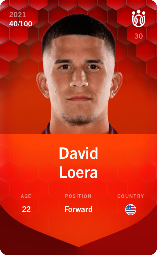 Sorare - Sorare Official - David Loera 2021-22 • Rare 40/100 - NFT # 23753655083907508671069884812776706144536053432877911645330603913502270648615