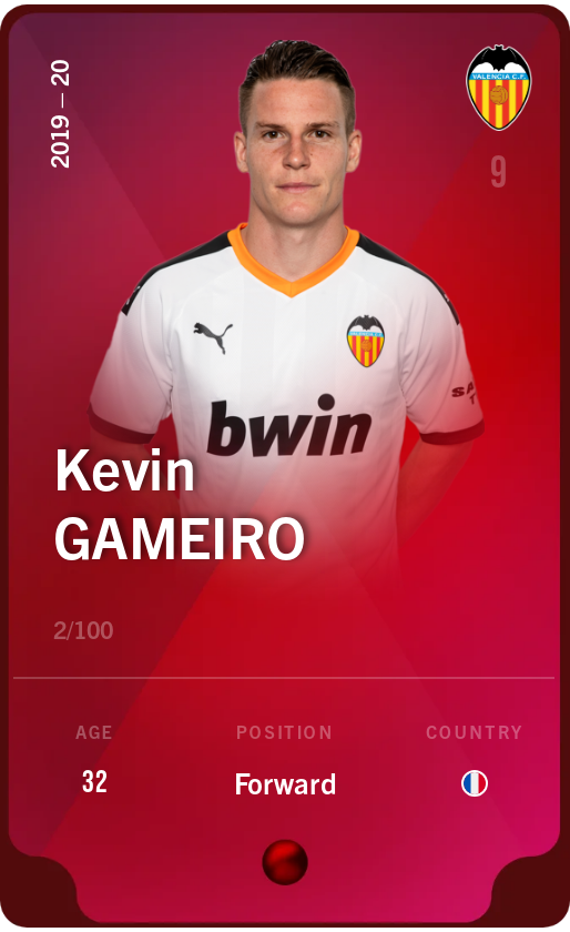 Sorare - Sorare Official - Kevin Gameiro 2019-20 • Rare 2/100 - NFT # 99405298645030396884454250402066996933071243028585373131854453461293970536935