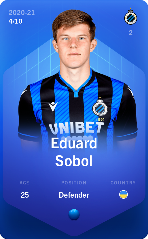 Sorare - Sorare Official - Eduard Sobol 2020-21 • Super Rare 4/10 - NFT # 3138215436920725870024804159006249219891549211055936796089176854121024656342