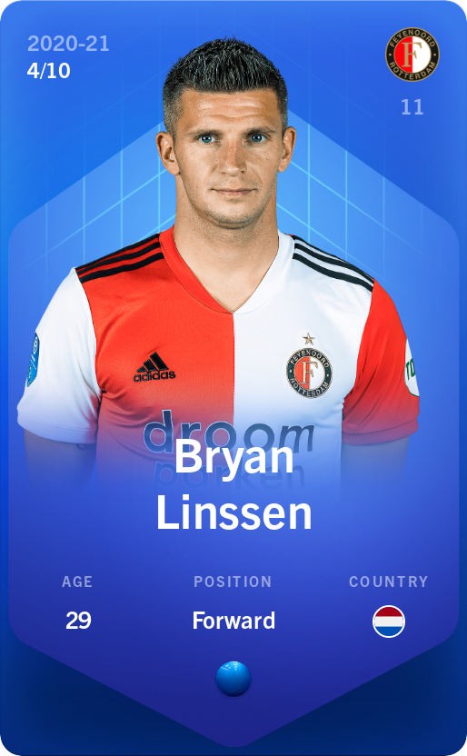 Sorare - Sorare Official - Bryan Linssen 2020-21 • Super Rare 4/10 - NFT # 22902680912641277319887694452547340507758134251359100190255758020192985827765
