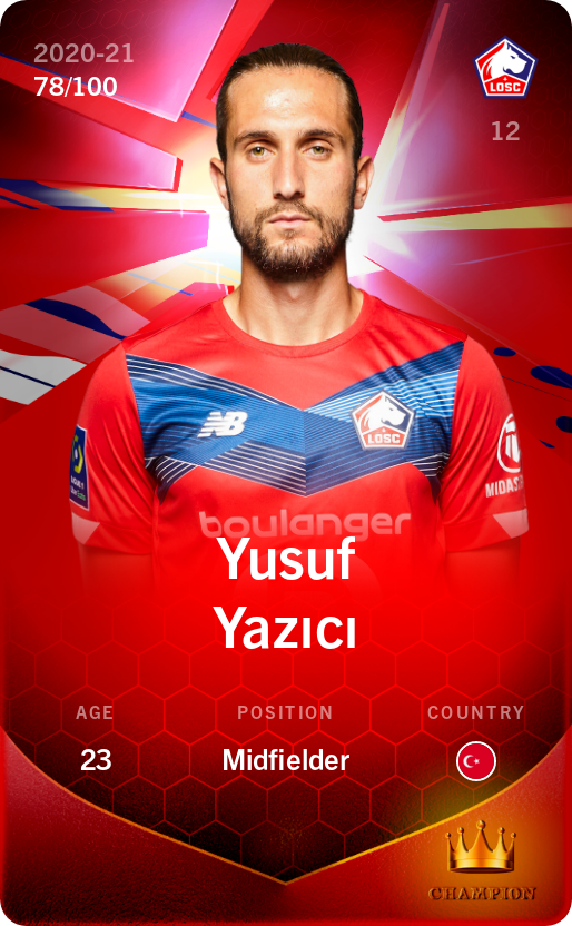Sorare - Sorare Official - Yusuf Yazıcı 2020-21 • Rare 78/100 - NFT # 63525234554173441929890765027125218308244996597062161185021514274594260400312