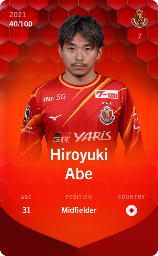 Sorare - Sorare Official - Hiroyuki Abe 2021-22 • Rare 40/100 - NFT # 99269830354242814288041109707859983354305859782397345133591689660929976912145