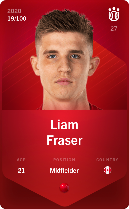 Sorare - Sorare Official - Liam Fraser 2020-21 • Rare 19/100 - NFT # 115019017172849141635043028831772652246108754460225240414501104283884656279692