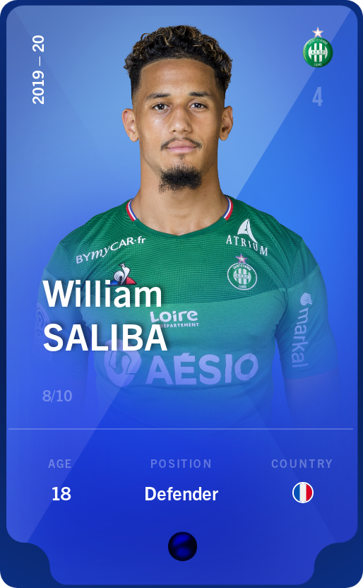 Sorare - Sorare Official - William Saliba 2019-20 • Super Rare 8/10 - NFT # 113357277051770445837599844255819517239966815028320019650550157852658740049770
