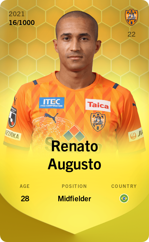 Sorare - Sorare Official - Renato Augusto 2021-22 • Limited 16/1000 - NFT # 73335544752962394667993514044341419580576941038411019883080315166752296440317
