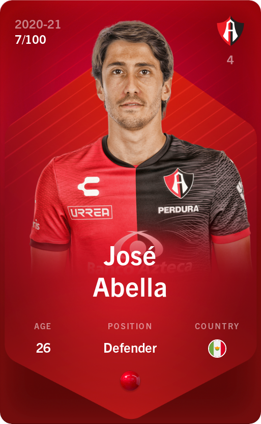 Sorare - Sorare Official - José Abella 2020-21 • Rare 7/100 - NFT # 26409698030722177338733462545714441035482092356446297248264090247451785370493