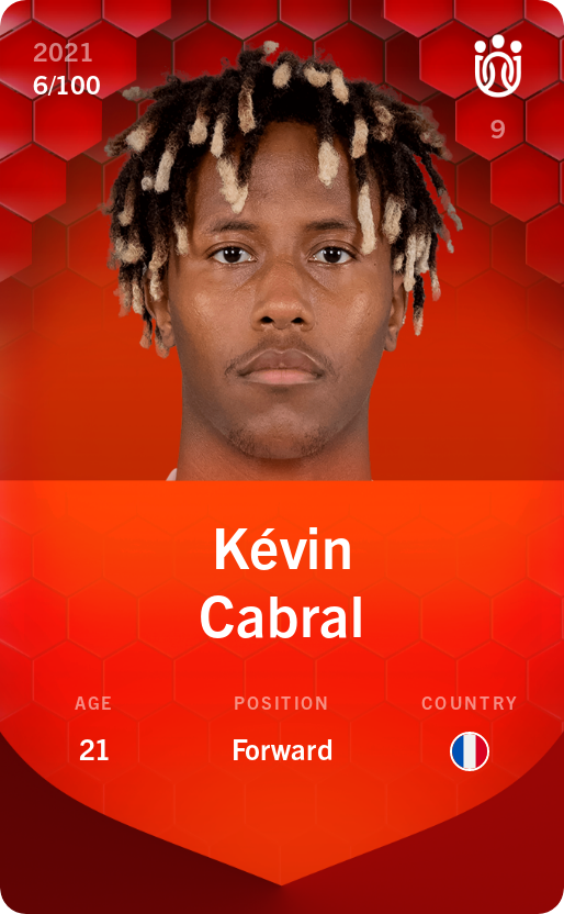 Sorare - Sorare Official - Kévin Cabral 2021-22 • Rare 6/100 - NFT # 5418163087221043697840804614189313718961972803118668835989145504670214510056