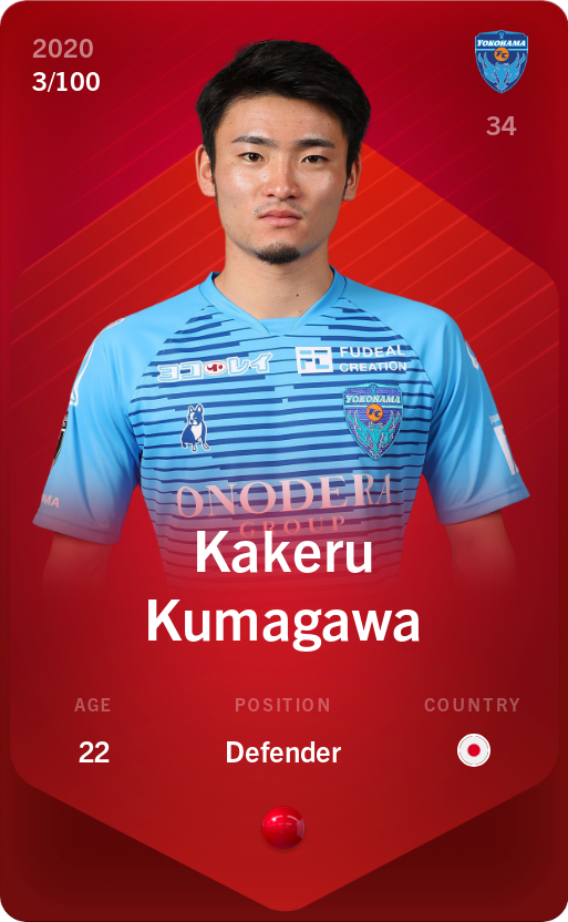 Sorare - Sorare Official - Kakeru Kumagawa 2020-21 • Rare 3/100 - NFT # 42515953983435607132660418309887741027737337449480513162196592529514342480238