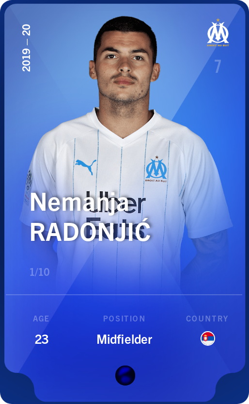 Sorare - Sorare Official - Nemanja Radonjić 2019-20 • Super Rare 1/10 - NFT # 89960698836619005330065703638059057768220304392188844376093380080644309183420