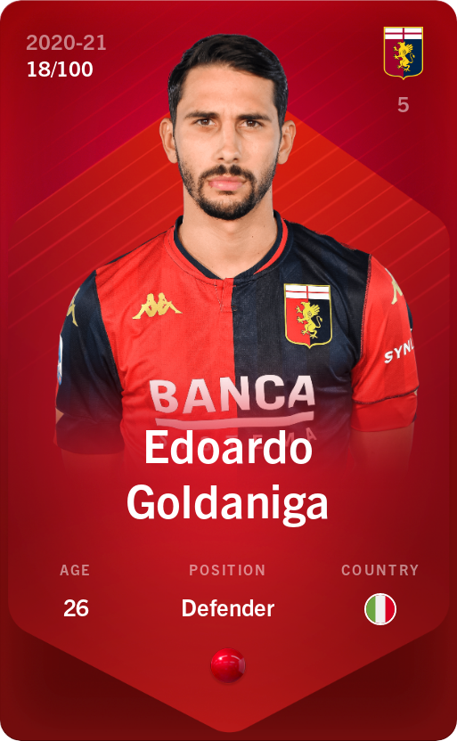 Sorare - Sorare Official - Edoardo Goldaniga 2020-21 • Rare 18/100 - NFT # 79544916563862082834066719770458774254051307269024506522306018782104124416337