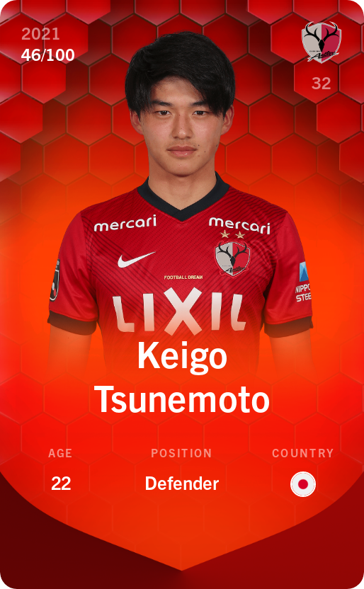 Sorare - Sorare Official - Keigo Tsunemoto 2021-22 • Rare 46/100 - NFT # 76623761949783246743543493464910503795009292215215436166578395565949540510123