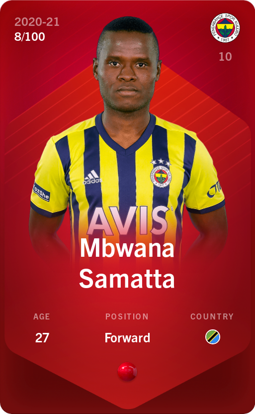 Sorare - Sorare Official - Mbwana Samatta 2020-21 • Rare 8/100 - NFT # 74038432141273900145557150798199417518375275880436255868677053285470270871307