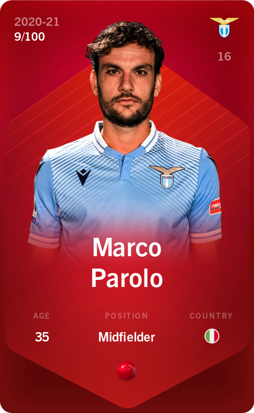Sorare - Sorare Official - Marco Parolo 2020-21 • Rare 9/100 - NFT # 53173261564137738832614281316922990774203280644258126571290389692548357073112