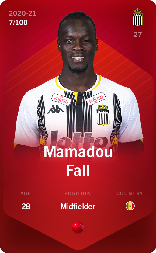 Sorare - Sorare Official - Mamadou Fall 2020-21 • Rare 7/100 - NFT # 113686075999417320853966732126525407939301669998721442038465270282366740683398