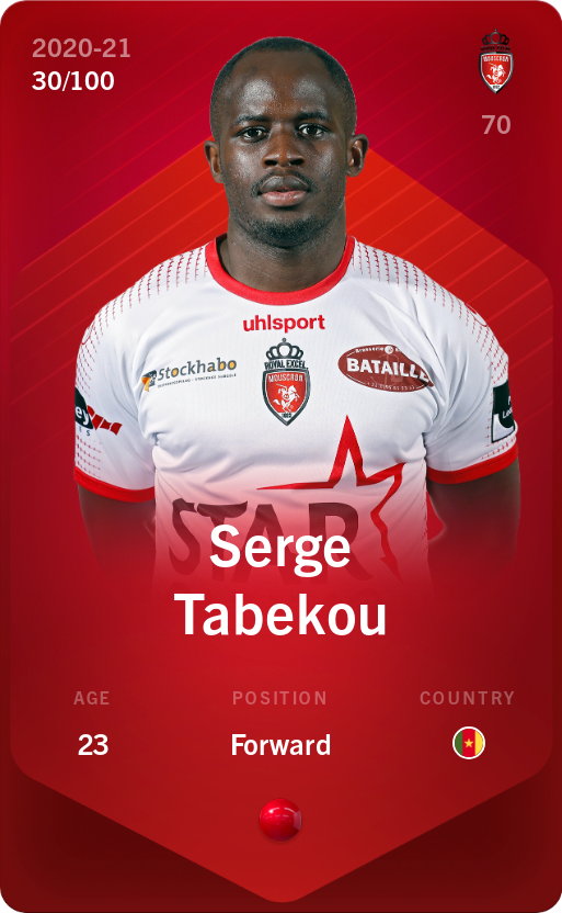 Sorare - Sorare Official - Serge Tabekou 2020-21 • Rare 30/100 - NFT # 79984017047050943733864092141391529556858245007678194720800392391806331262201