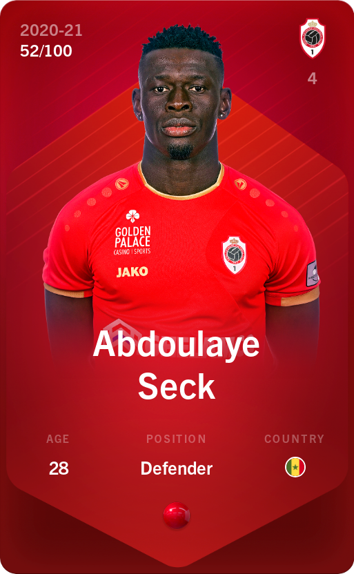 Sorare - Sorare Official - Abdoulaye Seck 2020-21 • Rare 52/100 - NFT # 36044939165017458064499478175785823510607021041814029982164606782553467541701