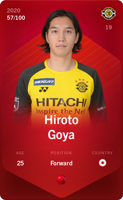 Sorare - Sorare Official - Hiroto Goya 2020-21 • Rare 57/100 - NFT # 90502347187560790086216925716904735435575622388901536192655593745058132791964