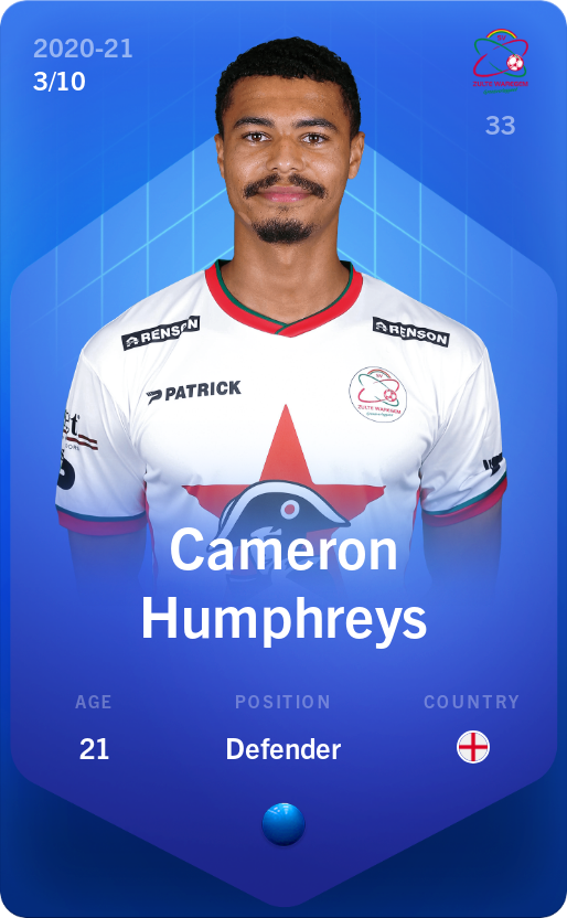 Sorare - Sorare Official - Cameron Humphreys 2020-21 • Super Rare 3/10 - NFT # 20960630012246789034839475606205403682005504600364475392632750440909243901590