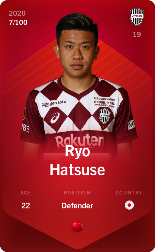 Sorare - Sorare Official - Ryo Hatsuse 2020-21 • Rare 7/100 - NFT # 35971591463311749774780943186687818664695782916106867760413069658960025228047