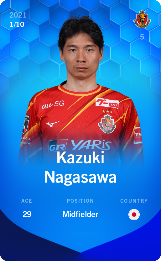 Sorare - Sorare Official - Kazuki Nagasawa 2021-22 • Super Rare 1/10 - NFT # 95301432901843274496354236335548243383651976185437143529033140859698485348430