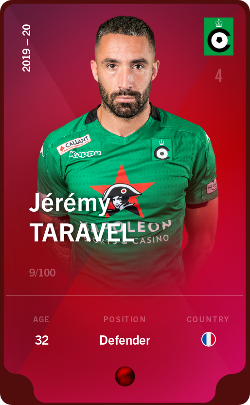 Sorare - Sorare Official - Jérémy Taravel 2019-20 • Rare 9/100 - NFT # 13529661850431488275086965975673462391094202405722196431752788467778777642045