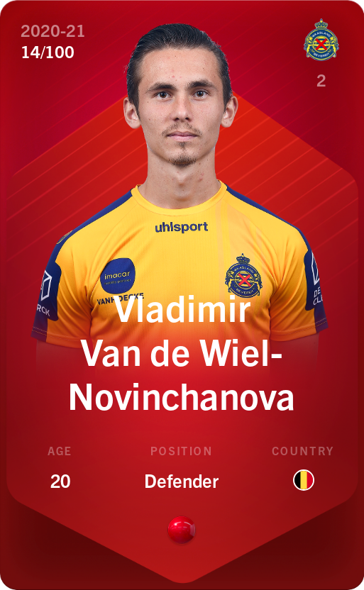 Sorare - Sorare Official - Vladimir Van de Wiel-Novinchanova 2020-21 • Rare 14/100 - NFT # 107925638339497378013391620561948257474451550561233211170952509114967415173436